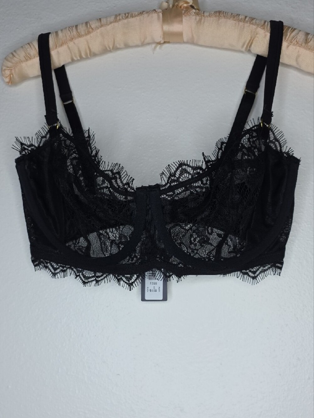 Figleaves Pulse Lace Underwired Balcony Bra - Black, Size 32DDD (32E) - NWT Sexy
